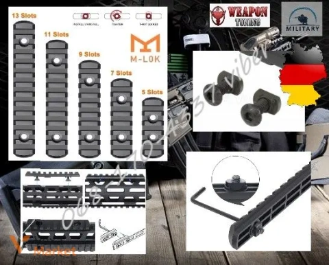 Планки Пикатинни M-LOK GS Forse (усиленная) черный-глянец