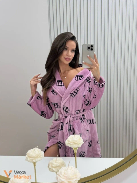 Плюшевий халат Juicy Couture рожевий S/M