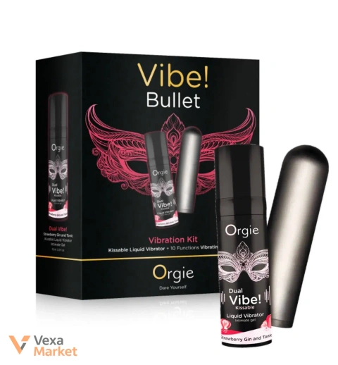 Подарунковий набір Orgie 2в1 VIBE! BULLET: віброкуля та рідкий вібратор зі смаком джин-тонік з полуницею