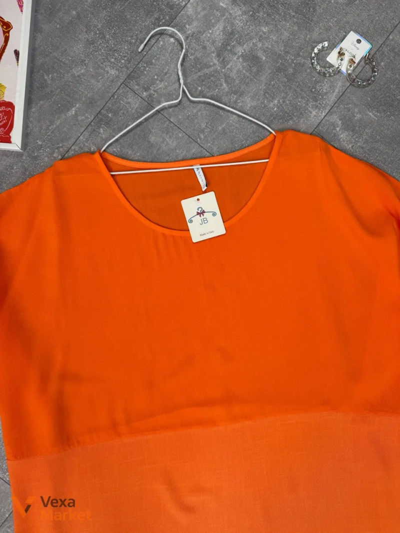 Помаранчева блуза оверсайз J B з віскози, EUR XL / НАШ 56-60 — фото 2