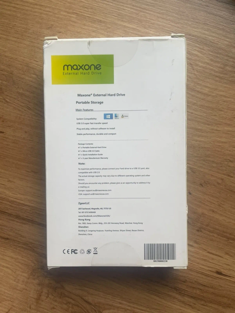 Портативний зовнішній жорсткий диск Maxone 160 ГБ, 2,5-дюймовий — фото 2