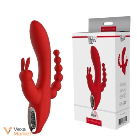 Потрійний вібратор-кролик Dream Toys Red revolution з анальною стимуляцією