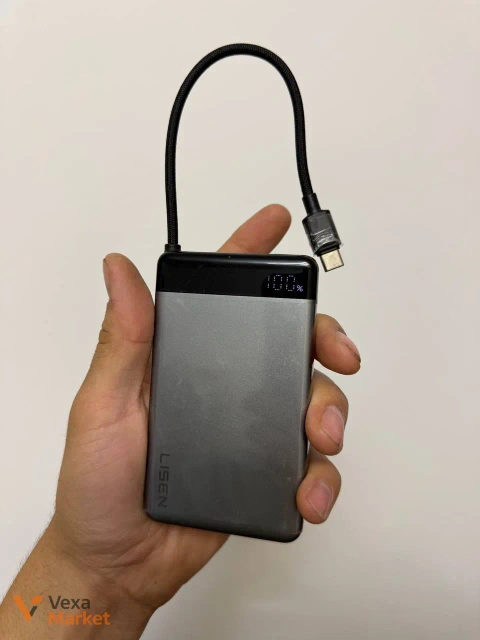 Повербанк Lisen 37W 10000mAh з вбудованим кабелем Type-C