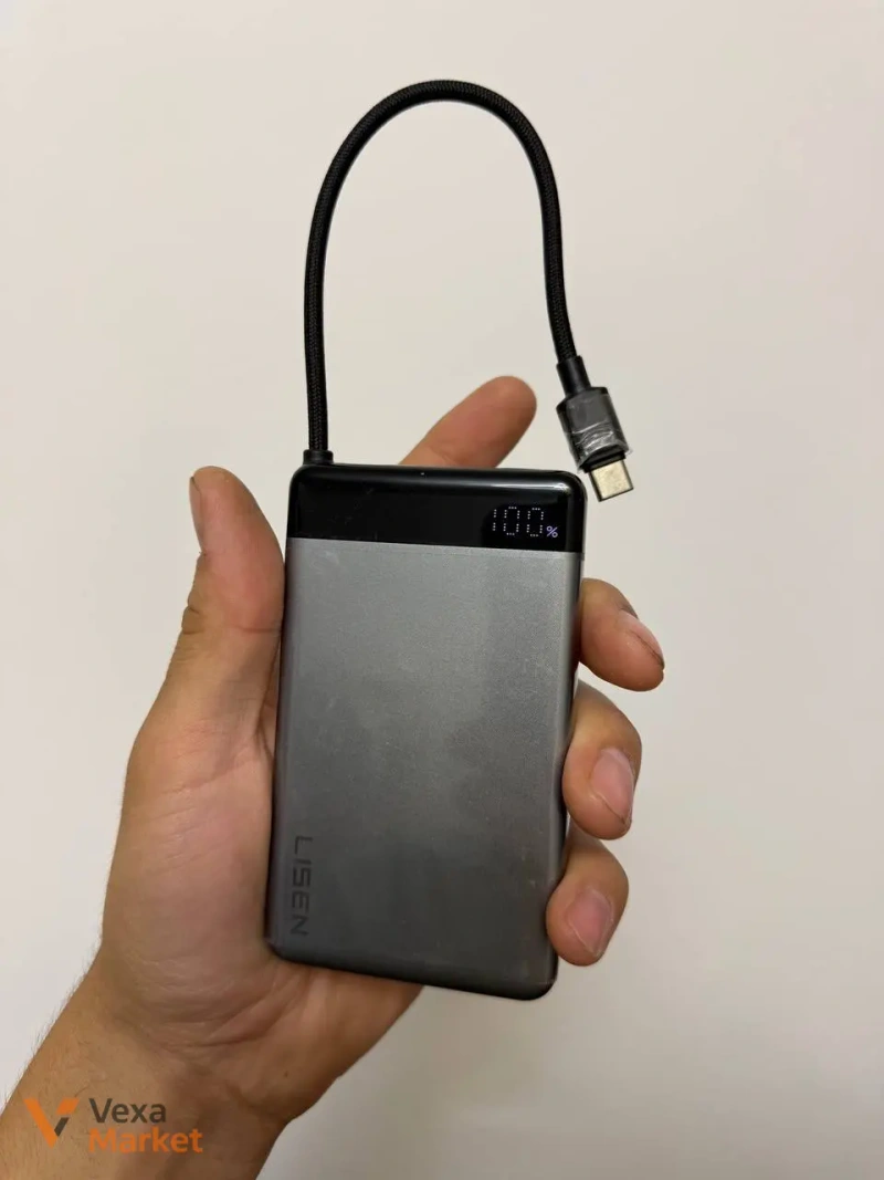 Повербанк Lisen 37W 10000mAh з вбудованим кабелем Type-C