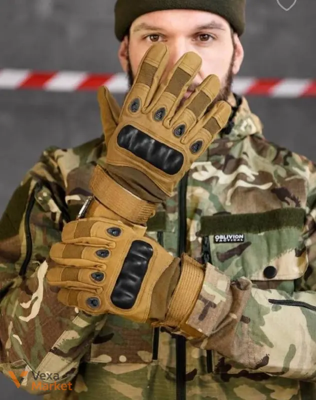 Повнопалі тактичні рукавиці Oakley койот — фото 2