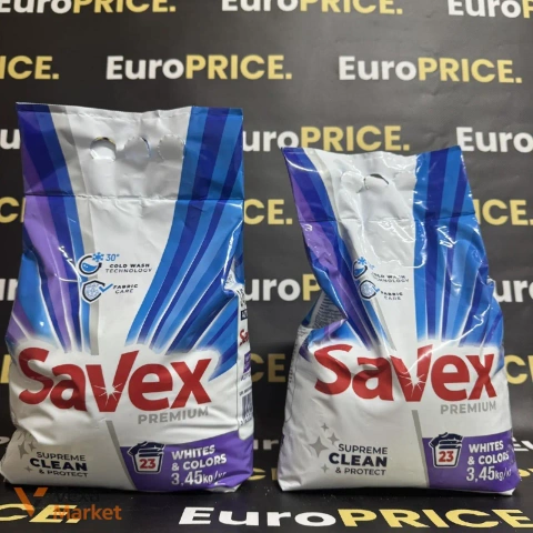 Пральний порошок Savex Premium для білих та кольорових речей 3.45 кг