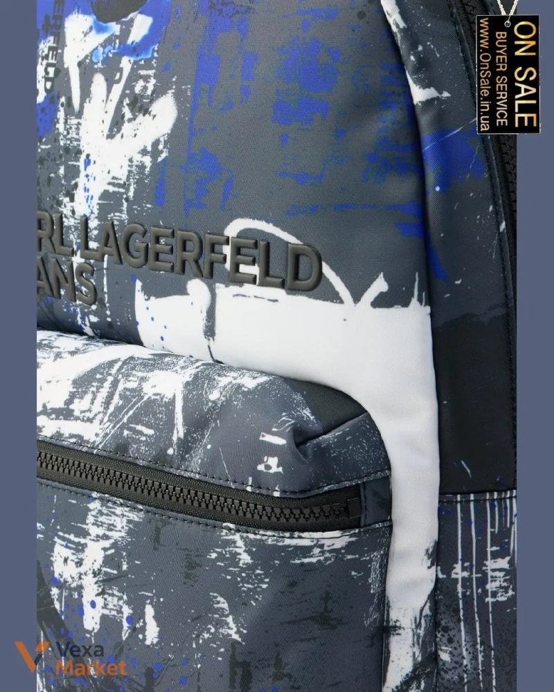 Рюкзак Karl Lagerfeld Jeans ESSENTIAL синій з абстрактним принтом — фото 4