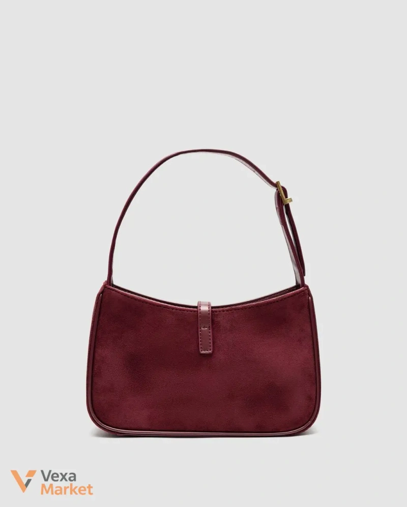 Saint Laurent Hobo Le 5 A 7 Shoulder Bag Dark Red Wine Suede — фото 2