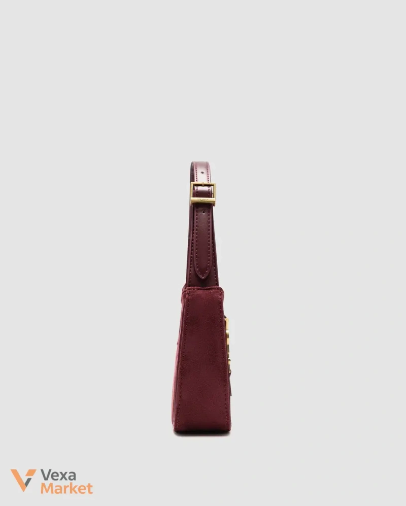 Saint Laurent Hobo Le 5 A 7 Shoulder Bag Dark Red Wine Suede — фото 3