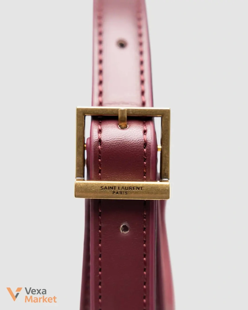Saint Laurent Hobo Le 5 A 7 Shoulder Bag Dark Red Wine Suede — фото 4