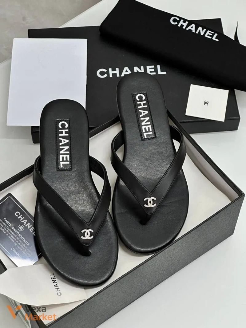 Шльопанці Chanel жіночі чорні — фото 2