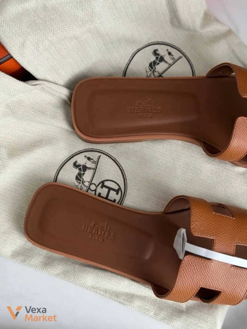 Шльопанці Hermes Oran натуральна шкіра 1:1 розмір 37 — фото 3