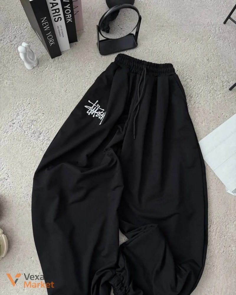 Штани Stussy з вишивкою, чорні, сірі, сині — фото 2