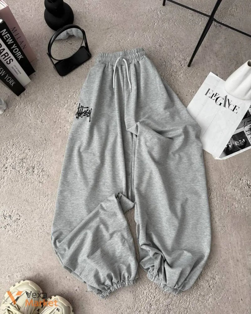 Штани Stussy з вишивкою, чорні, сірі, сині — фото 5