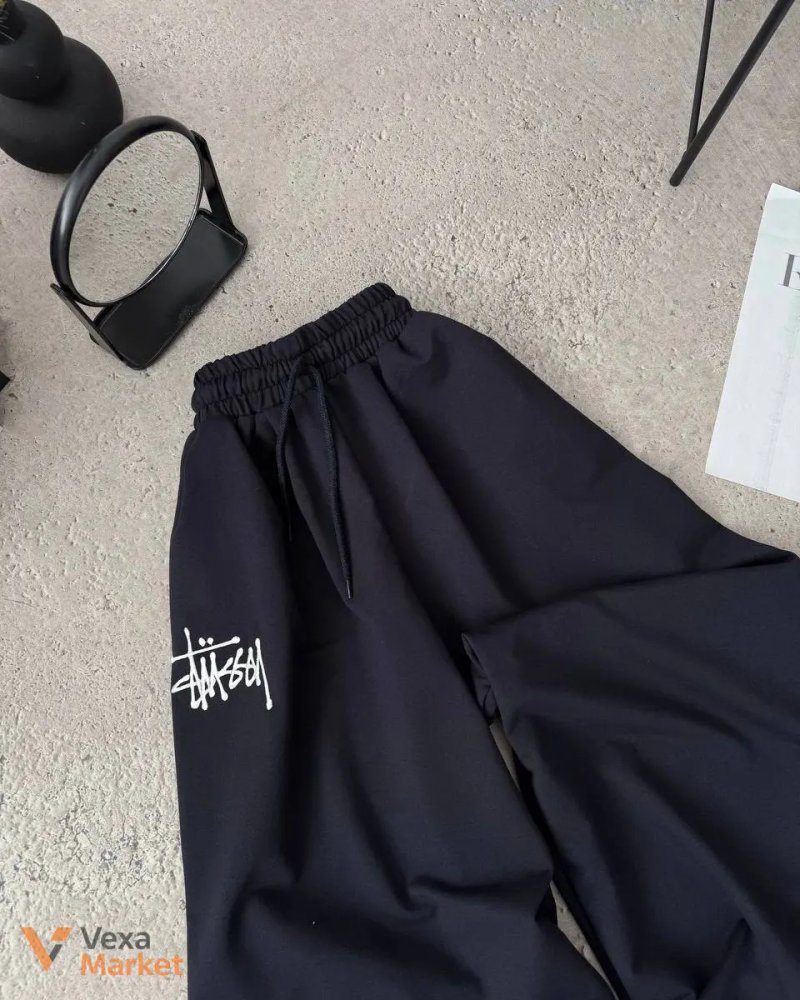 Штани Stussy з вишивкою, чорні, сірі, сині — фото 6