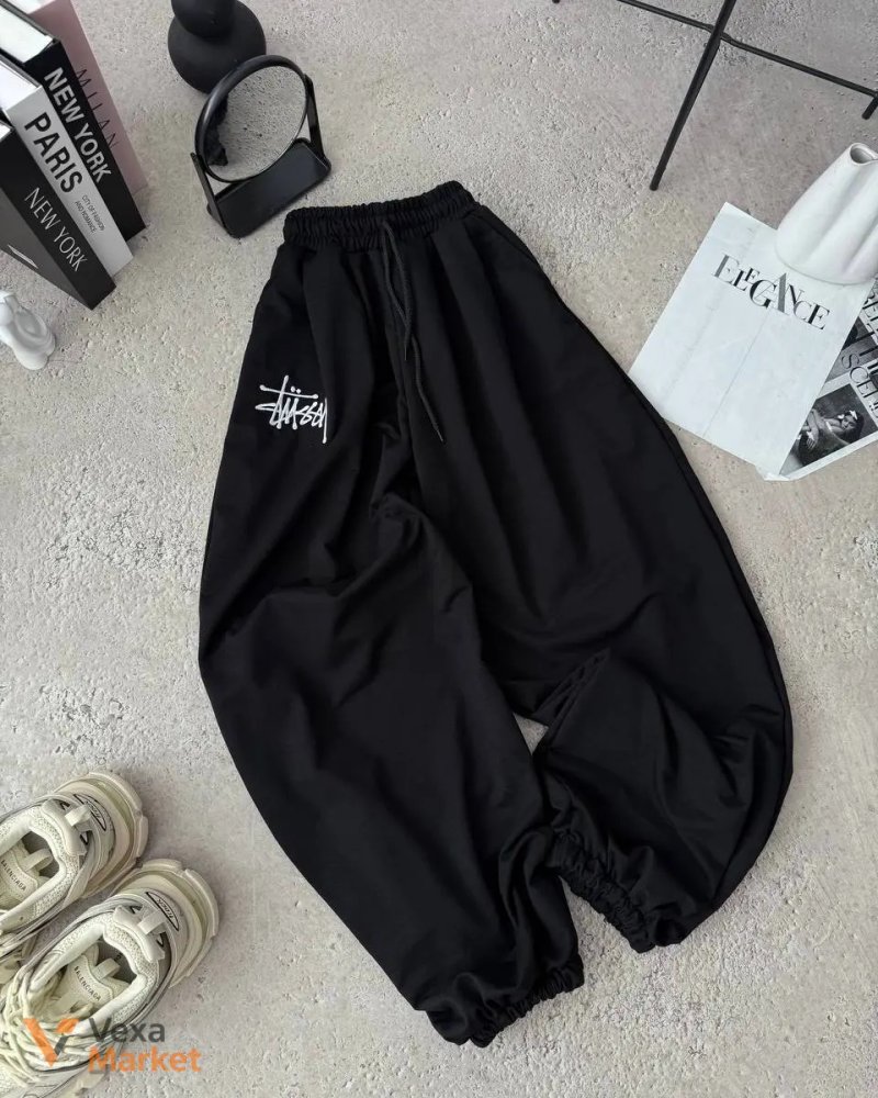 Штани Stussy з вишивкою, чорні, сірі, сині — фото 8
