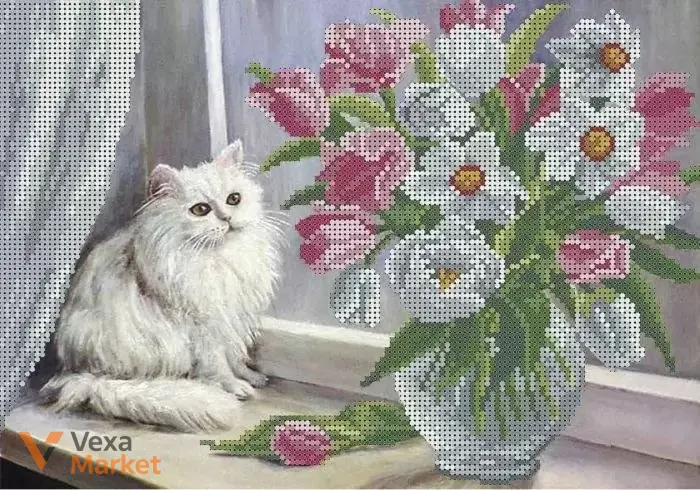 Схема для вишивки бісером "Ангелятко з кленовим листком", формат А4, габардин — фото 4