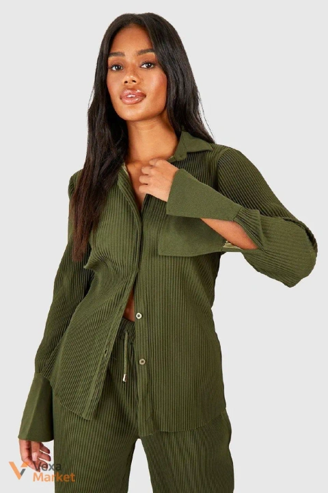 Сорочка Boohoo хакі розмір 6 (XS)