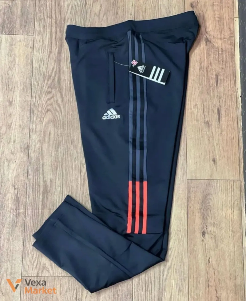 Спортивные штаны Adidas черные с белыми лампасами — фото 2