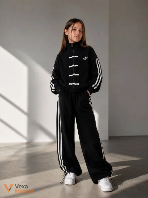 Стильний костюм Adidas бомбер і штани палаццо