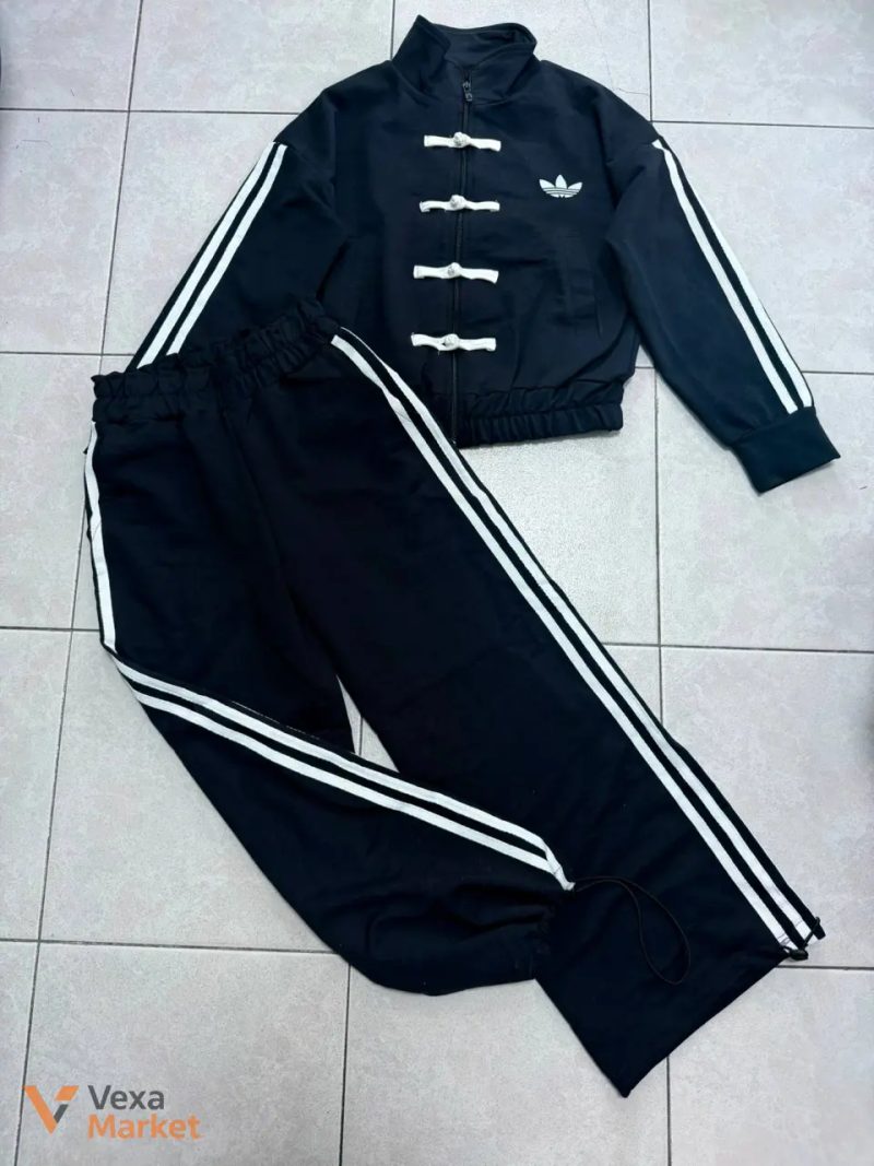 Стильний костюм Adidas бомбер і штани палаццо — фото 3