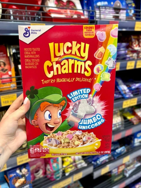 Сухий сніданок Lucky Charms Gluten Free with Marshmallows Jumbo Unicorns 298г