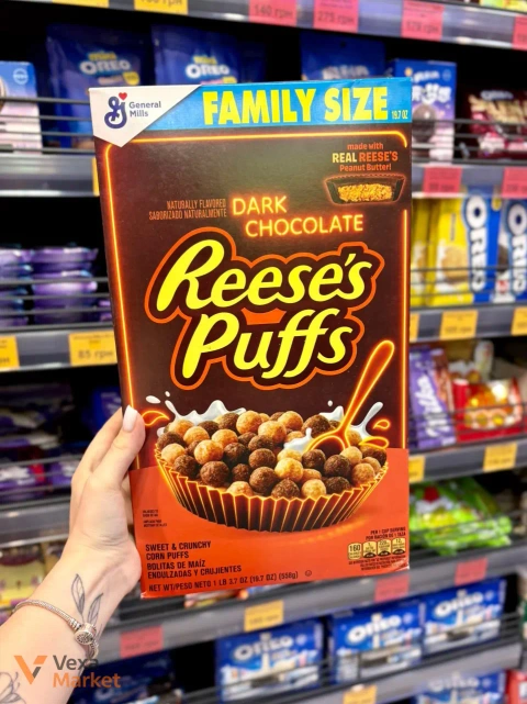 Сухий сніданок Reese's Puffs Dark Chocolate з арахісовою пастою 558,5г
