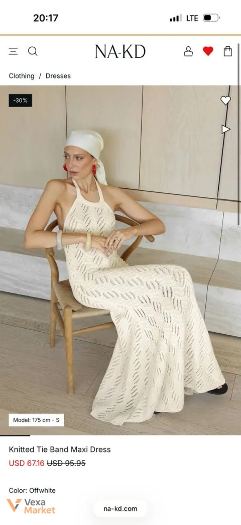 Сукня NA-KD Knitted Tie Band Maxi Dress