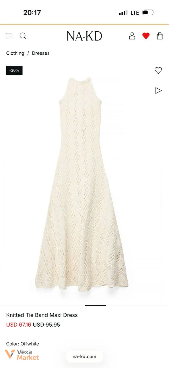 Сукня NA-KD Knitted Tie Band Maxi Dress — фото 3