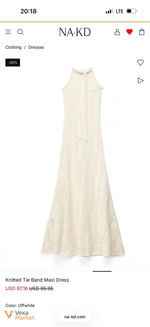 Сукня NA-KD Knitted Tie Band Maxi Dress — фото 4