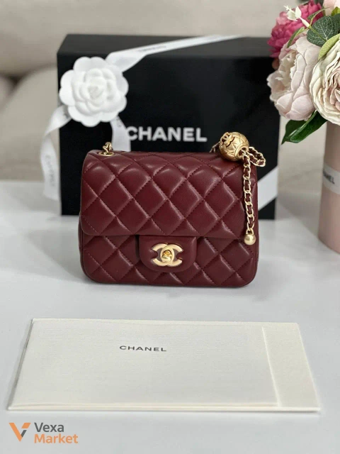 Сумка Chanel Mini 17 cm бордовая