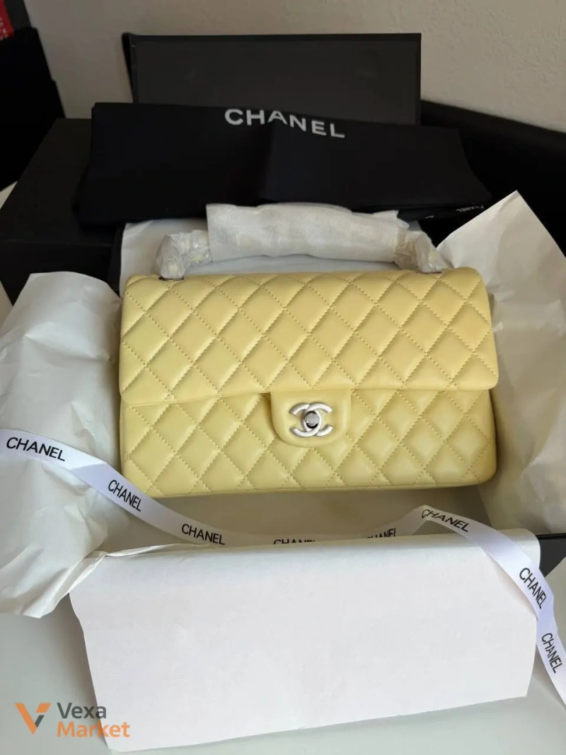 Сумка Chanel шкіряна жовта 25-16 см — фото 8