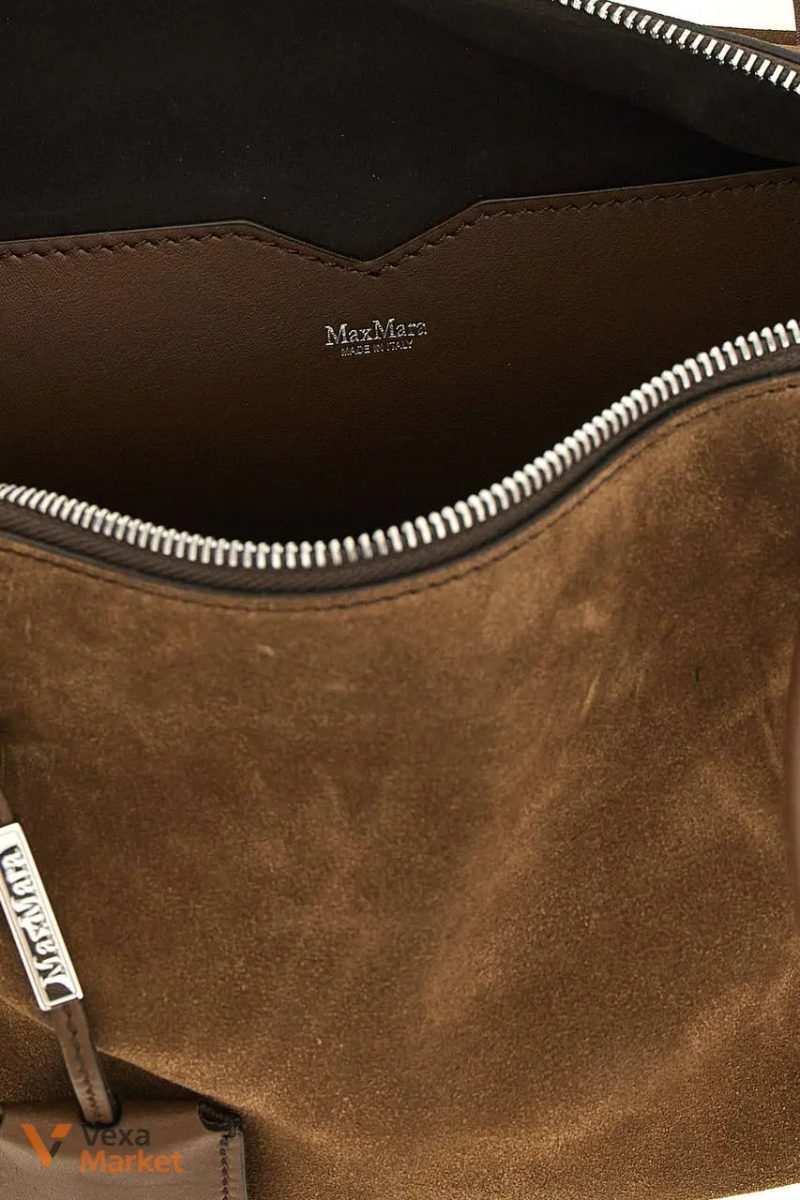 Сумка через плече Max Mara «Mxaholdallsling» коричнева шкіряна — фото 4