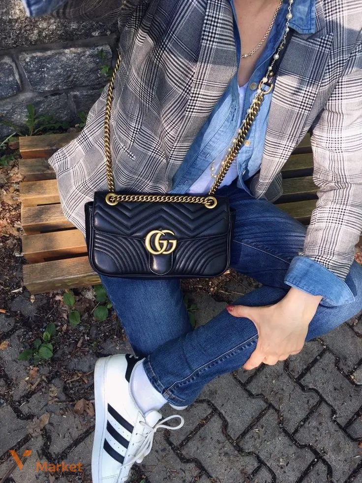 Сумка Gucci Marmont натуральна шкіра люкс — фото 3
