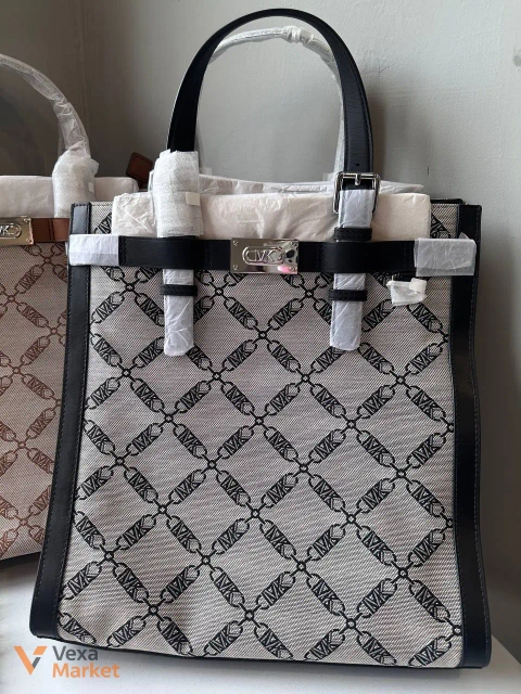 Сумка MICHAEL KORS HUDSON TOTE натуральна шкіра + лого вага канва