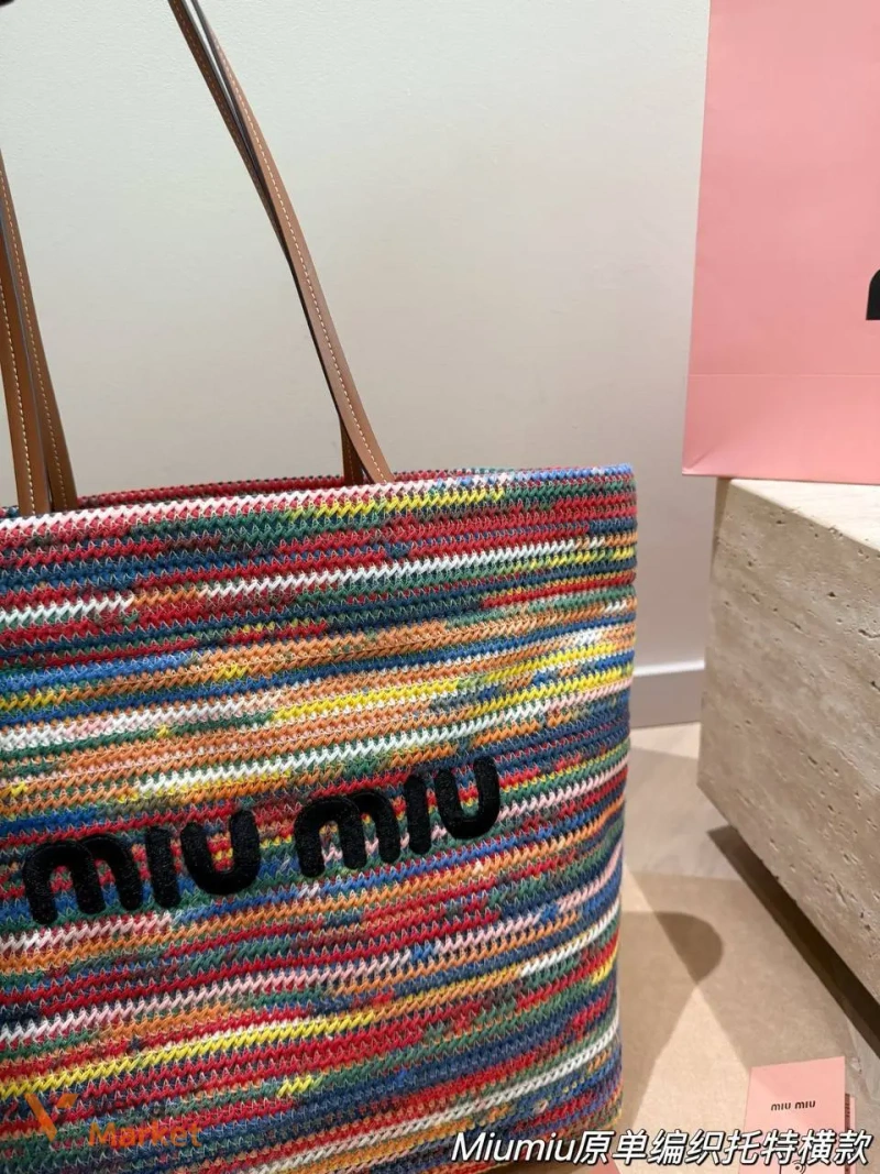 Сумка Miu Miu текстильная разноцветная — фото 4