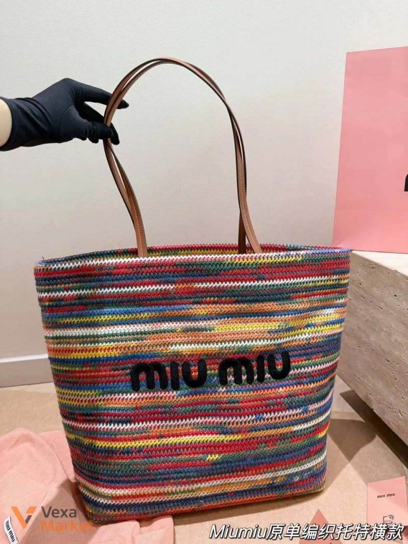 Сумка Miu Miu текстильная разноцветная — фото 7