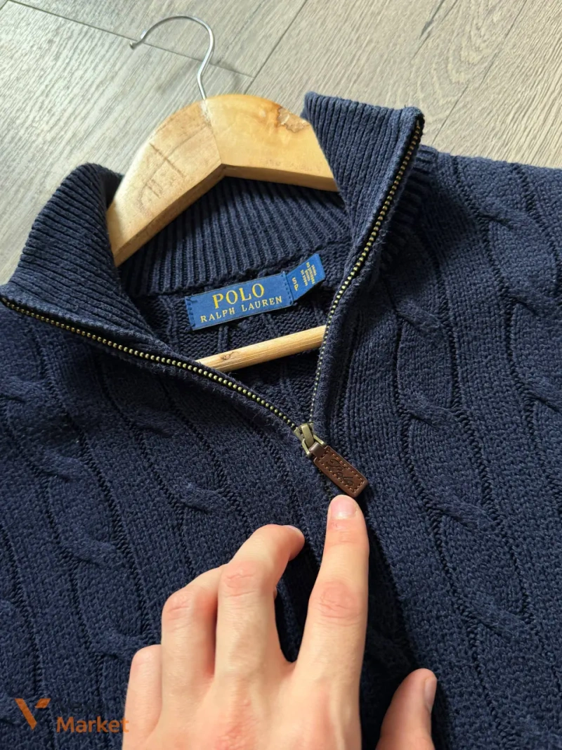 Светр Polo Ralph Lauren темно-синій, в'язаний, розмір S/M — фото 6
