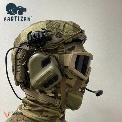 Тактичні навушники Active Helmet Headset з активним шумозаглушенням та підтримкою рації