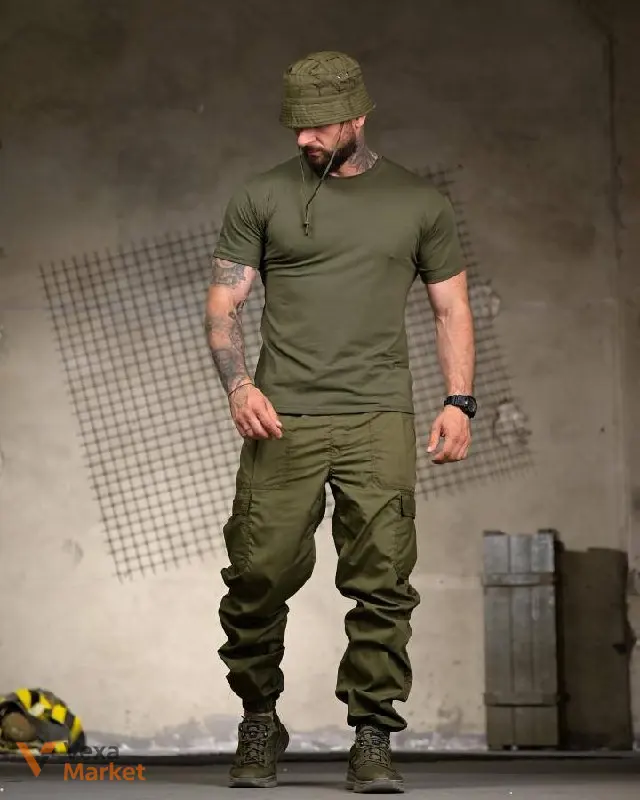 Тактичний комплект 3в1 Tactical Coyote: футболка, карго-штани, панама — фото 3