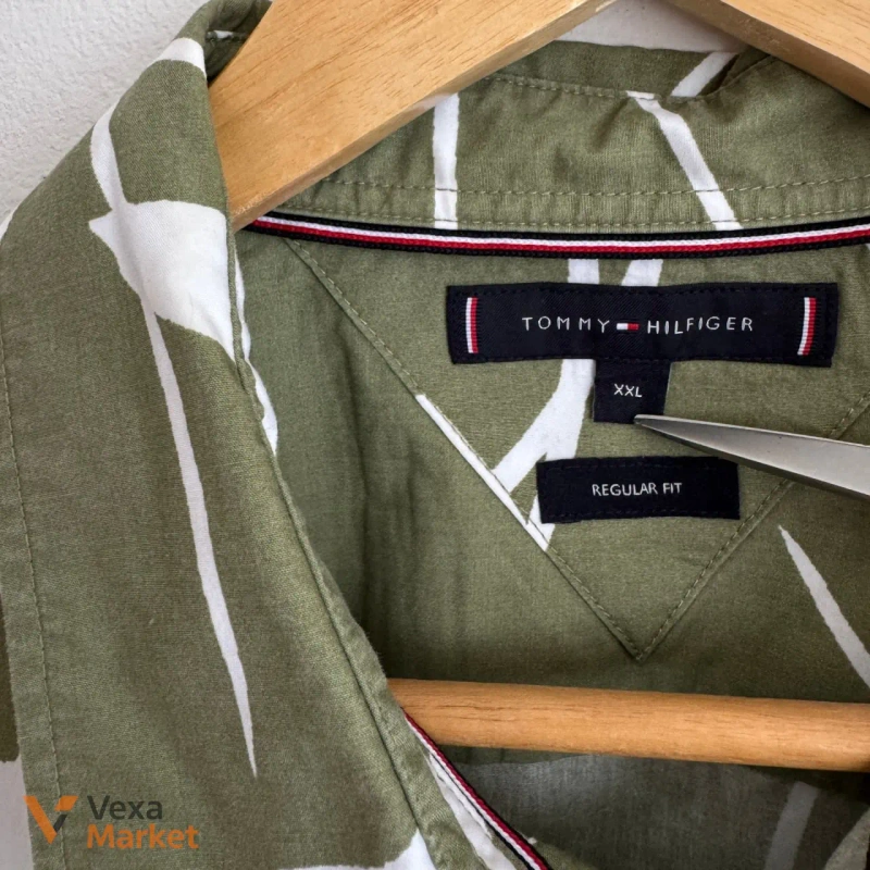 Tommy Hilfiger чоловіча сорочка XXL зелена з квітковим принтом — фото 7