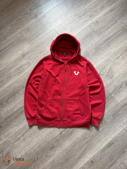True Religion худи на замке красное размер M