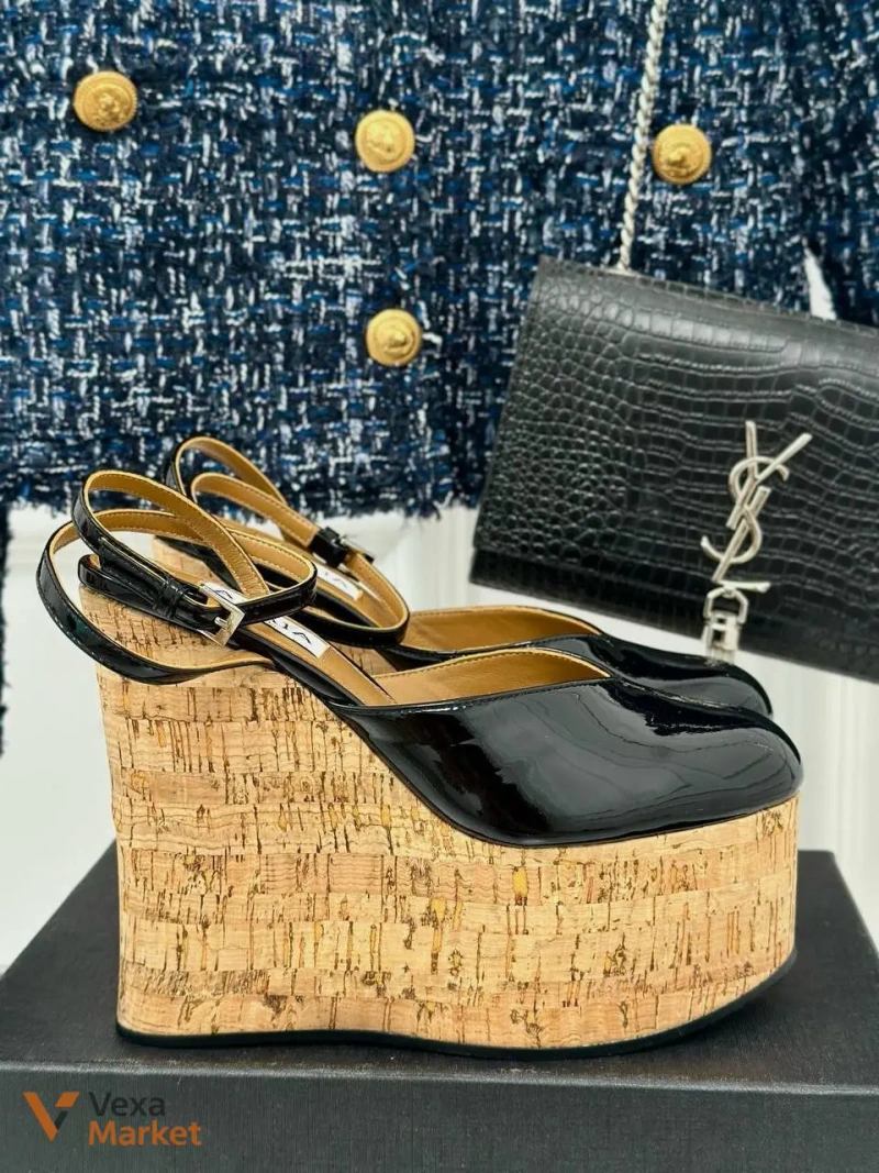 Туфлі Alaïa лакова шкіра, пробка — фото 4