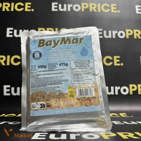Тунець BayMar у власному соці цілими кусками 500г