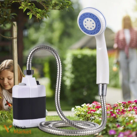 Туристичний портативний душ від акумулятора з насосом Hotel Q16H OUTDOOR SHOWER Чорний