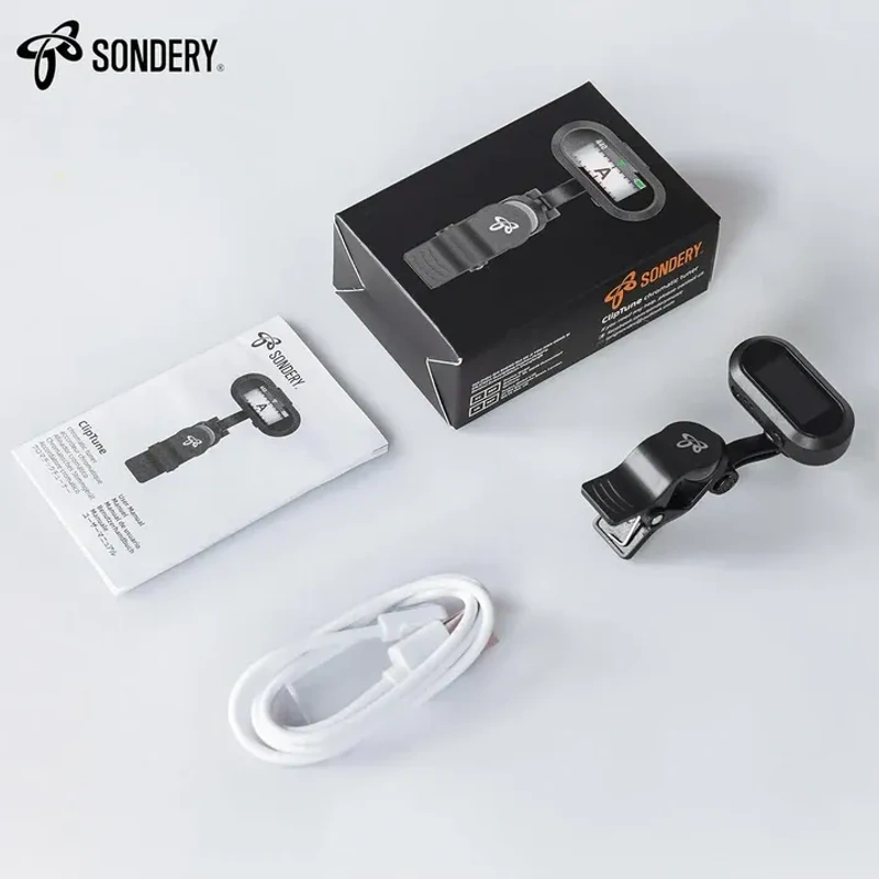Тюнер для гітари та укулеле Sondery ClipTune хроматичний, TFT екран, 410-460 Гц — фото 2