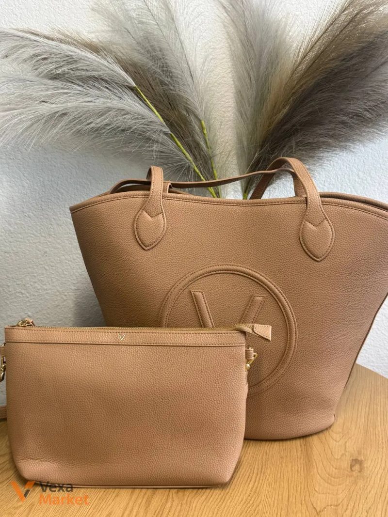 Valentino Bags Special Covent Set Tote карамельна сумка з косметичкою — фото 4