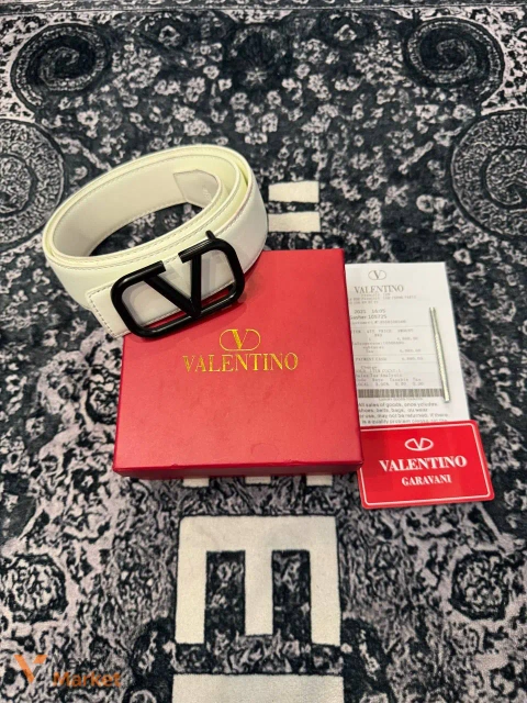 Valentino Ремень кожаный белый