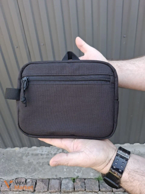 Велика містка косметичка з Cordura 1000D, 2 відділення, 21×17×8 см