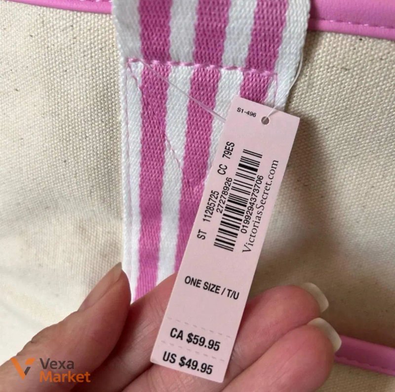 Victoria's Secret Canvas Tote Bag рожева — фото 3